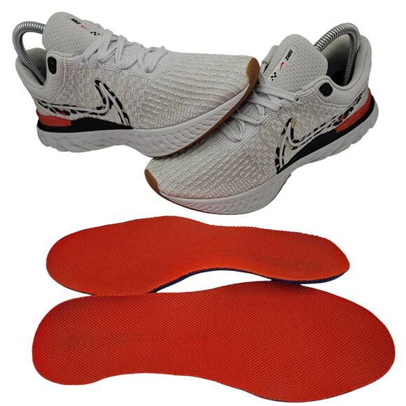 Nike React Infinity Run Flyknit 3 Leopard White Black Womens 8 Running Shoes - Picture 3 of 12